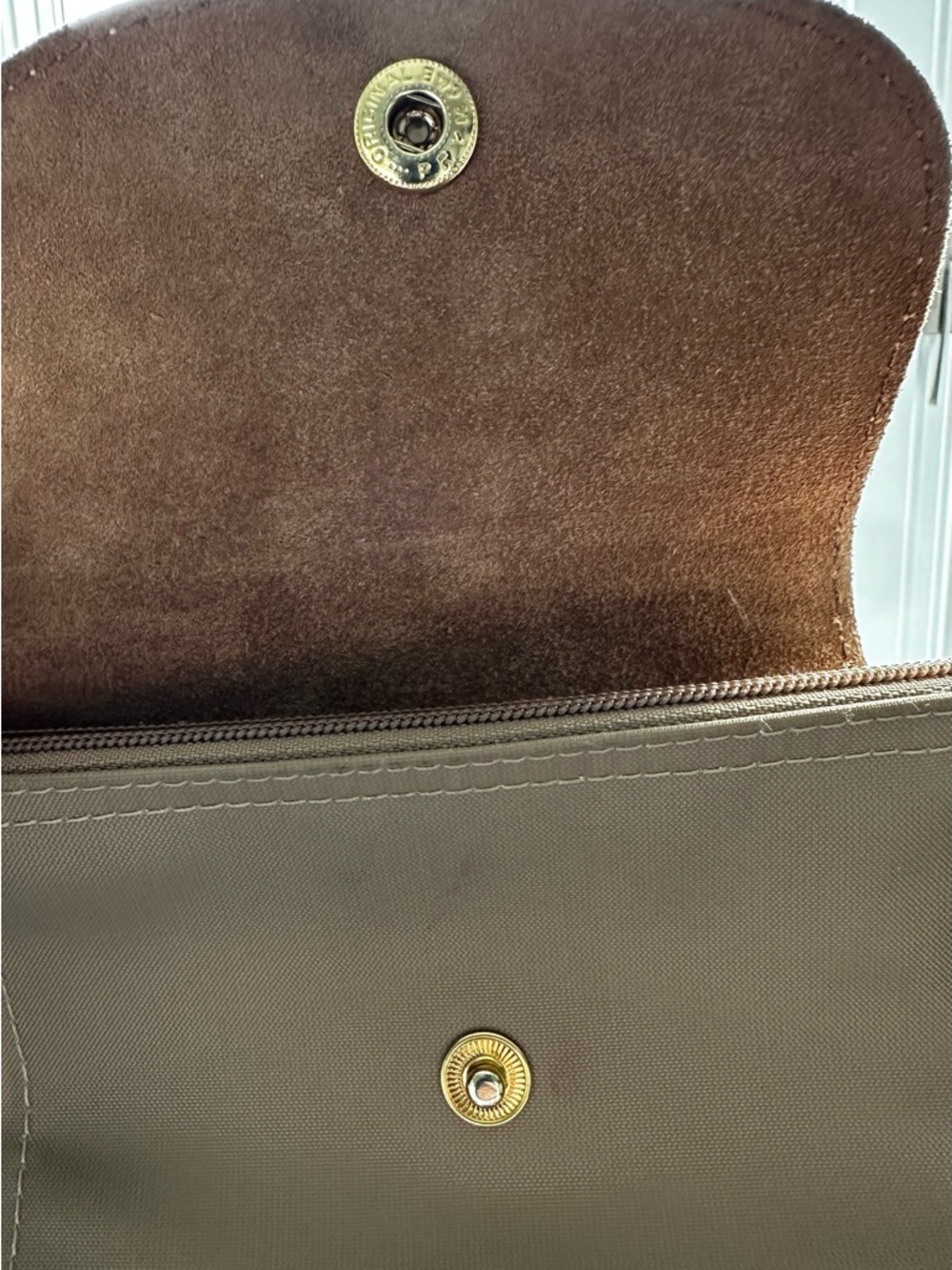 Longchamp Le Pliage S/M Nylon Shoulder Bag Tote with Brown Leather Trim - Picture 6 of 12